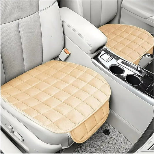 Car Seat Cushion Pad with Quilted Surface and Storage Pocket