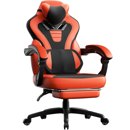 Oversized Racing Style Gaming Chair with Armrests and Rolling Base