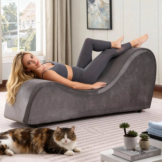 Chaise Lounge Chair with Curved Support Design