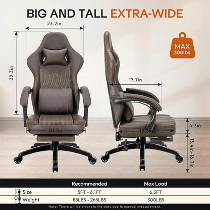 High-Back Executive Gaming Office Chair with Armrests and Rolling Base