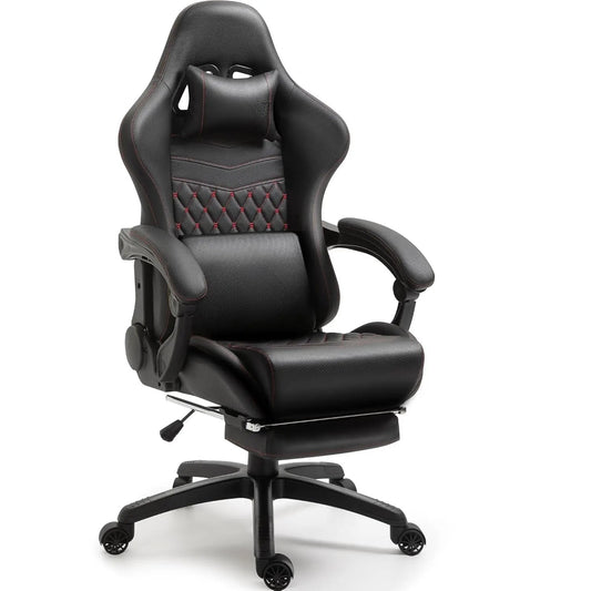 Ergonomic Gaming Chair with Linkage Armrests and Rolling Base