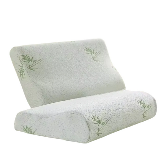 Bamboo Memory Foam Pillow – Cooling Ergonomic Neck & Head Support for Pain-Free Sleep